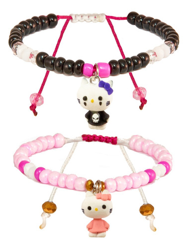 Pulseras De Hello Kitty Dark Y Rosa 