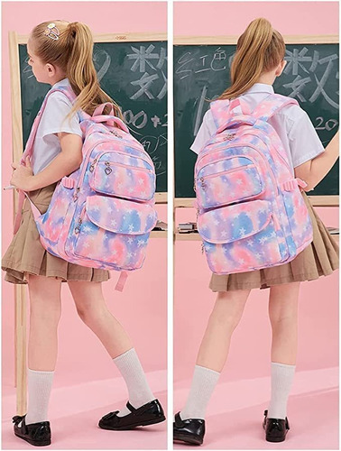 Mochila De Gran Capacidad Para Niñas De Secundaria 3pcs
