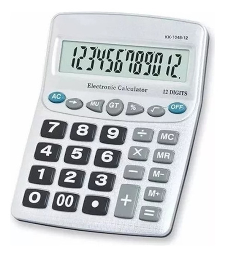 Calculadora Motex 15x20cm Kk-1048m 12 Digitos Color Gris