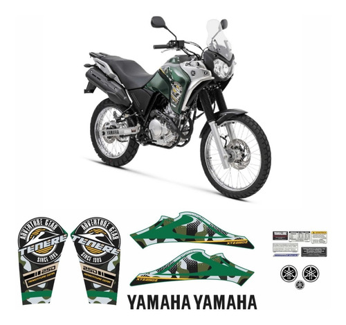 Kit Adesivo Tenere 250 2018/2022 Moto Yamaha Emblemas Tanque