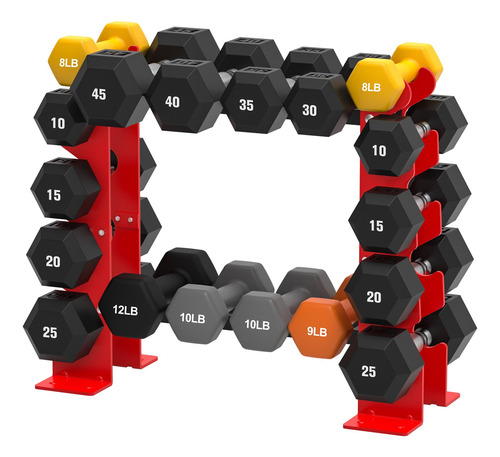 Soporte Para Mancuernas 5 Niveles, Capacidad 204 Kg