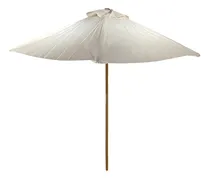 Comprar Ombrelone 2,4m De Madeira Guarda Sol Gigante Piscina Central Cor Bege