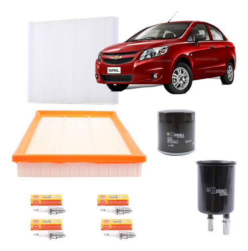 Kit Filtros Mantencion Chevrolet Sail 1.4 2010 2015 + Bujias