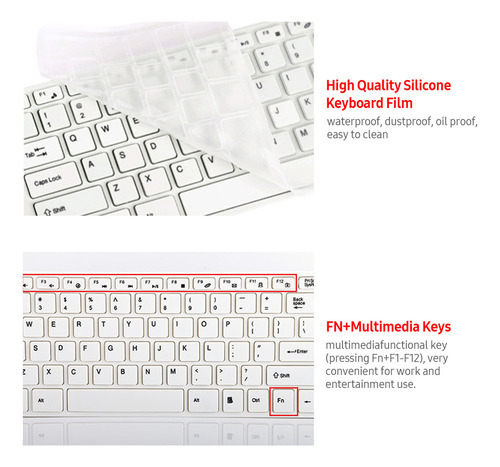 U Combo De Teclado Y Ratón Inalámbrico Con Receptor Usb,