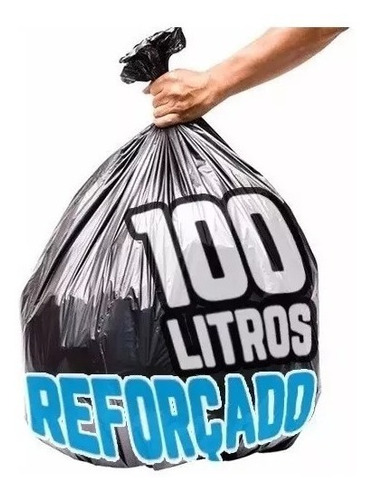 Saco De Lixo 100 Litros 100 Un Preto - Aprox 4,100 Kg