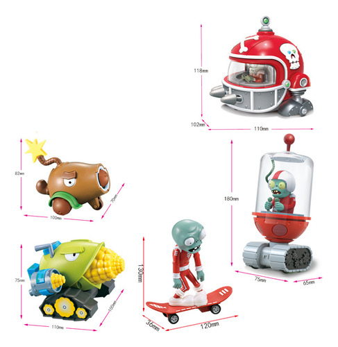 Juego De 5 Maquetas De Coche De Plants Vs Zombies 2