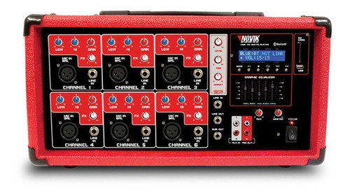 Imagen 1 de 9 de Amplificador 7 Canales Usb Bluetooth Efectos 400w Novik