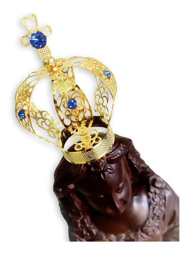 Combo Coroa Nº8 + Broche Para Nossa Senhora Aparecida 60cm Cor Dourado
