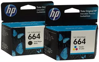 Combo Cartuchos De Tinta Original Hp 664 Color Y Negro