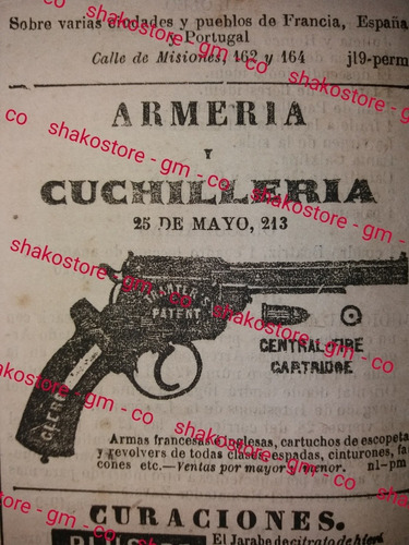 Ejemplar 1874 Diario El Siglo Aviso De Armería 25 De Mayo 