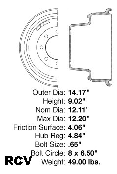 Tambor Frenos Der/izq Trasera Para Dodge Ram 4000   2001