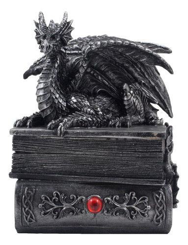 Estatua De Caja De Baratijas De Dragón Guardián Míti...