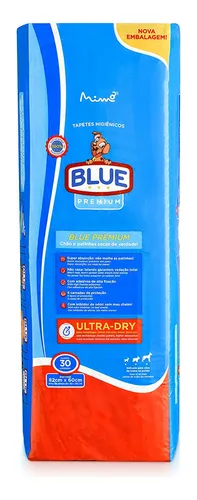 Tapete Higiênico 82x60cm Blue Premium Ultra Dry 30 Unidades