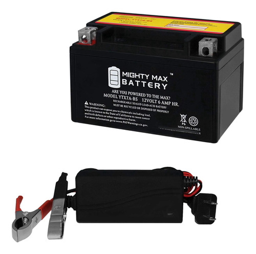 Bateria Repuesto Para Bikemaster Btx7a-bs + Cargador 12 V 1