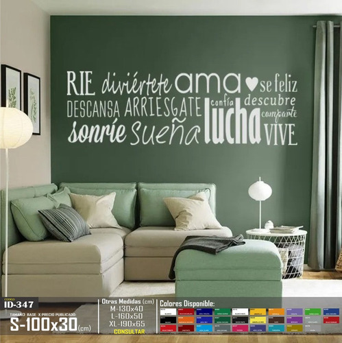 Vinilos Decorativos Frase Para La Sala Rie Y Diviertete