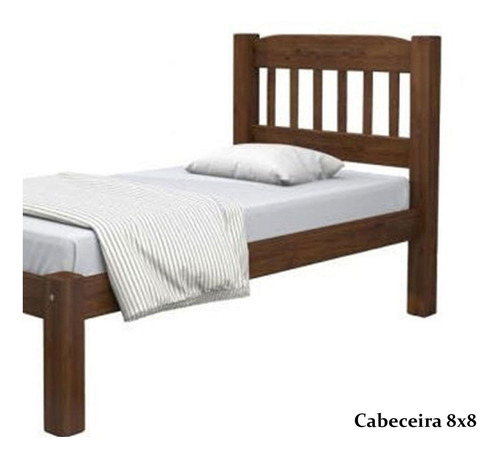 Imagem 3 de 5 de Cama Solteiro Madeira Maciça Itália- Castanho