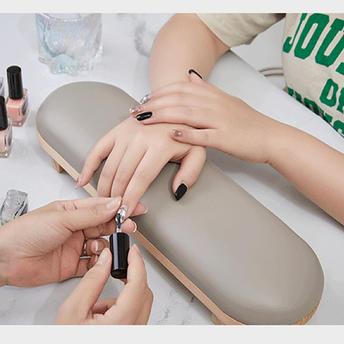 Cojín Manicura Para Uñas Reposabrazos Madera Soporte De Mano