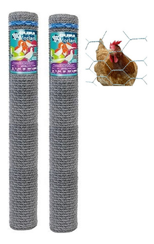 Kit C/2 Galinheiro Tela Horta Fio 22 R C/ 50mt X 1,80 Morlan
