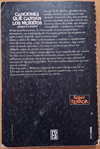 Canciones Que Cantan Los Muertos, Martinez Roca Super Terror (Usado)