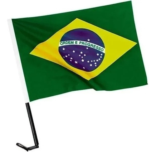 Bandera país Brasil verde y amarillo Buono Importadora Carro de 30cm x 21cm pack por 12