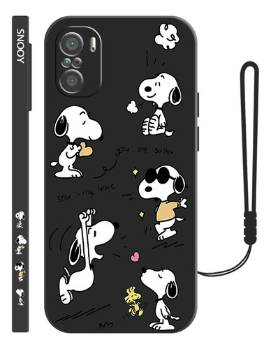 Carcasa De Silicona Diseño De Snoopys Para Xiaomi + Correas