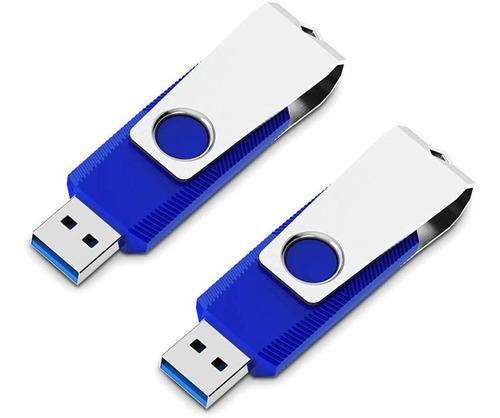 Paquete De 2 Pendrives Memoria De 64 Gb | Usb 3.0 / Azules