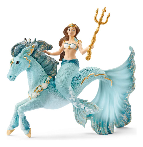 Muñeca De Sirena Con Caballo Marino