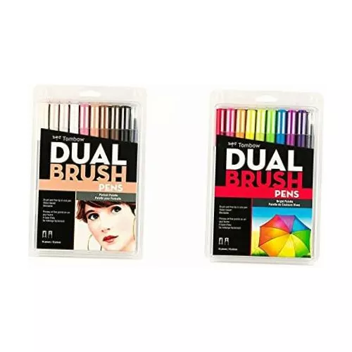 Dual Brush Pen Art Markers 10-Pack, Portrait, Brush Markers