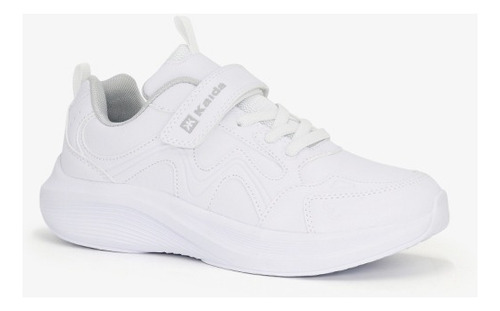 Zapatillas Escolares De Niños Kaida Kd25q1-01b Blanco Plomo