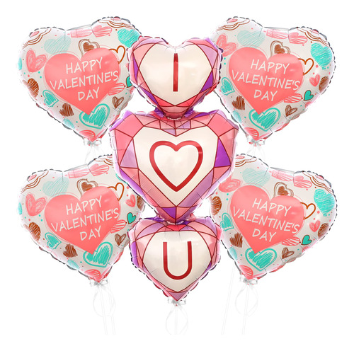 Big, I Love You Balloons Heart Set - 44 Pulgadas, Globos En