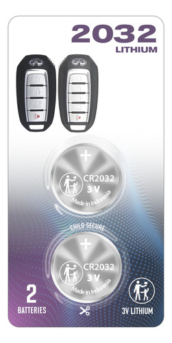 (2 Unidades) Cr2032 2032 Smart Remote Key Fob Oem Bateria De
