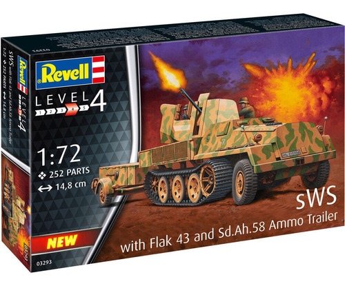 Revell 1:72 Sws With Flak 43 And Sd.ah.58 Ammo 03293 Milou