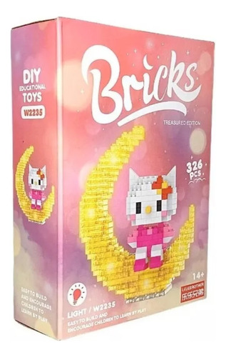 Set Bloques Armables Hello Kitty Con Led +50 Stickers Sanrio