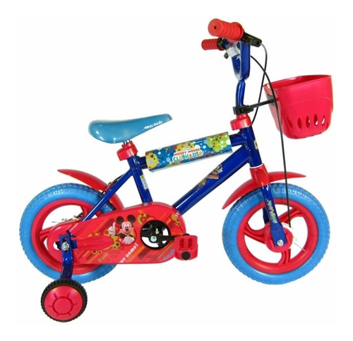 Imagen 2 de 4 de Bicicleta Infantil 12 Rueditas Mickey Unibike Babymovil