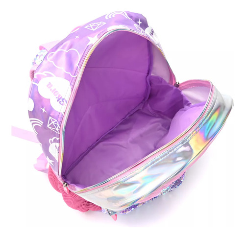 Mochila Espalda Alma Lentejuelas 18p Skora Sharif Express Color Lila Diseño De La Tela Matelassé