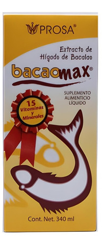 Jarabe De Higado De Bacalao Bacaomax 340ml Sabor Sin Sabor