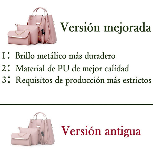 Imagen 2 de 10 de Set 3 Bolsas Bandolera Mujer Cosmetiquera Cartera Borla Logo