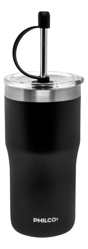 Vaso Térmico Con Sorbete Philco Vt500php 500ml De Acero Inoxidable Tapa Y Sistema Antigoteo