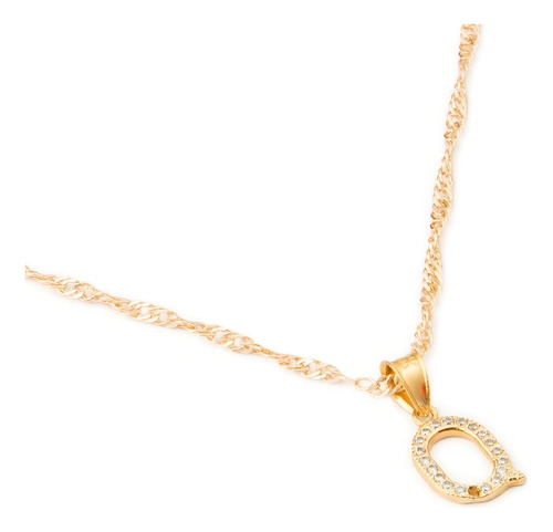 Dije Inicial / Letra Q Mini Con Zirconia Chapa De Oro 18k Color Dorado