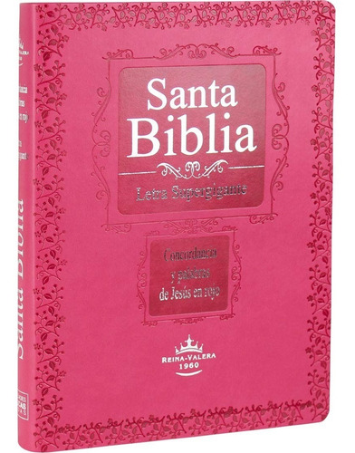 Imagen 1 de 3 de Biblia Letra Super Gigante Índice Ecocuero Rosa Rv1960