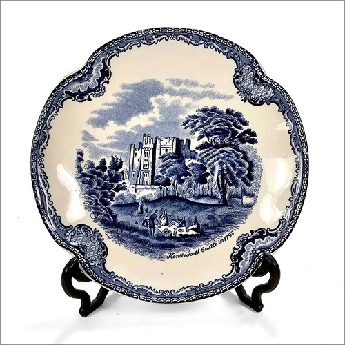 Plato De Colgar Loza Inglesa Azul (6013)