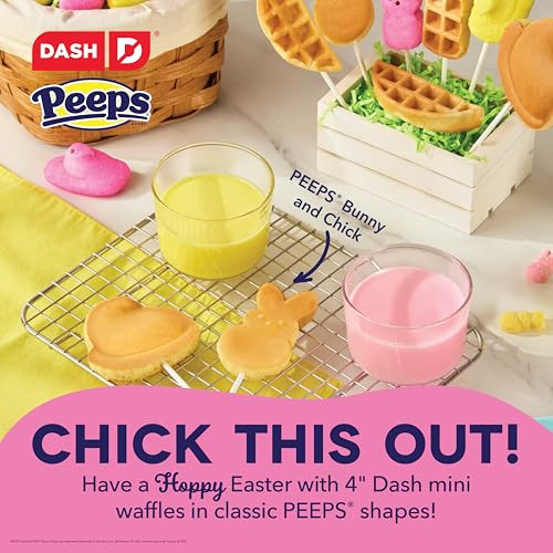 Peeps X Dash Bunny Mini Waffle Maker Para Gofres Individual