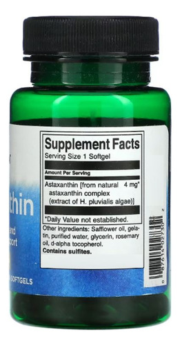 Astaxantina 4 Mg Astaxanthin Swanson 60 Sofge Ayuda Piel Y S Sabor Neutro