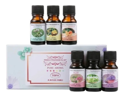 Imagen 1 de 6 de Pack 6 Esencias Para Difusor Humidificador Aceite Esencial