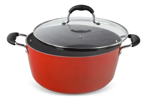 Cacerola Bohlier Modelo Venus 28cm Aluminio Tapa Vidrio Olla