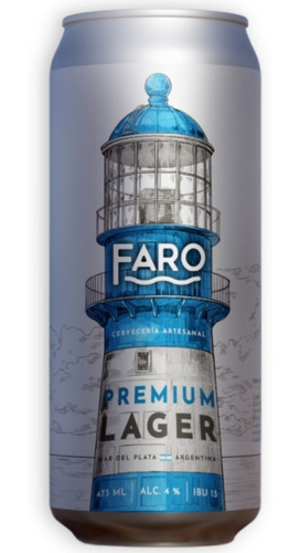 Cerveza Artesanal Faro Premium Lager Lata 473ml