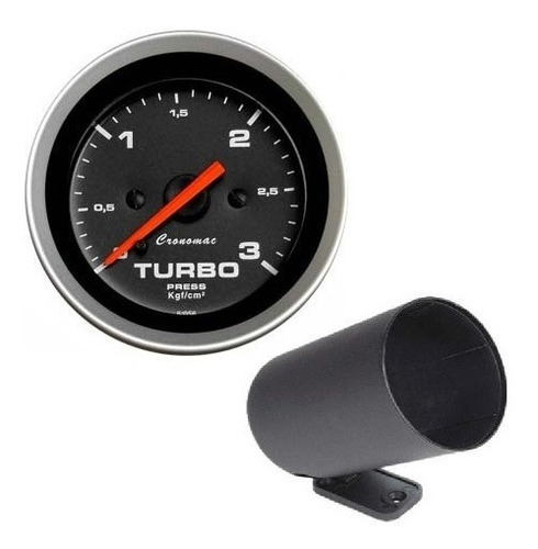 Manômetro Cronomac Pressão Do Turbo 3kg Sport + Copo 52mm