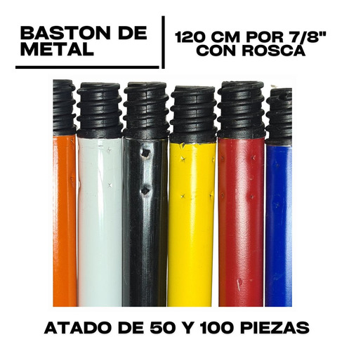 Baston De Escoba Metalico C/rosca Estandar