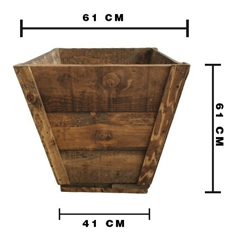 Imagen 3 de 4 de Maceta De Madera Tipo Jardinera De Cubo Jumbo