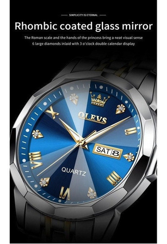 Imagen 7 de 7 de Reloj De Cuarzo Calendario Diamante